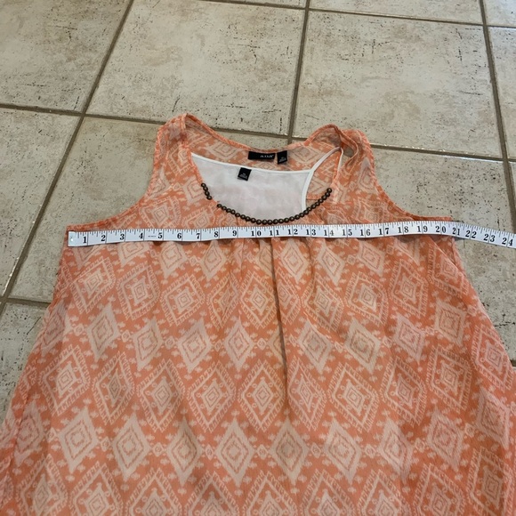 💜 a.n.a. (A New Approach) Orange & White Sleeveless Blouse - XL - Picture 7 of 8